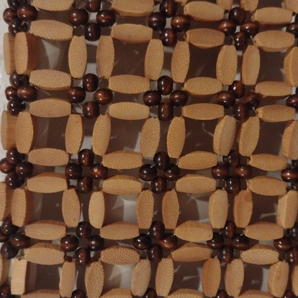 A small tan and brown beaded purse - Picture 2 of 2